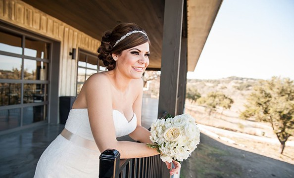 Texas hill country bride waiting for wedding