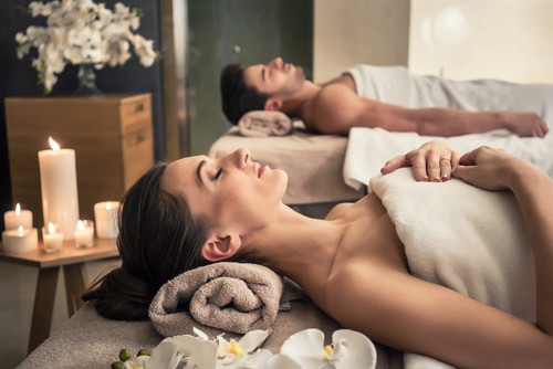 Couple enjoying a massage