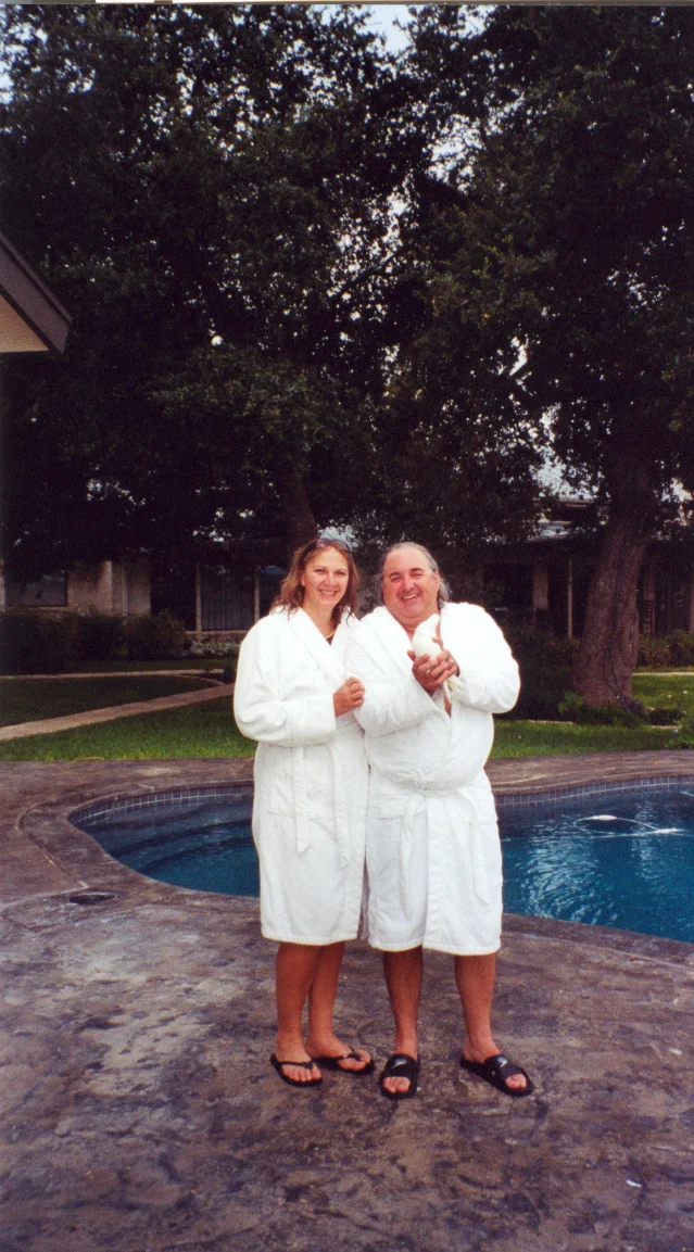 couple in bathrobes having a spa day at Paniolo Ranch